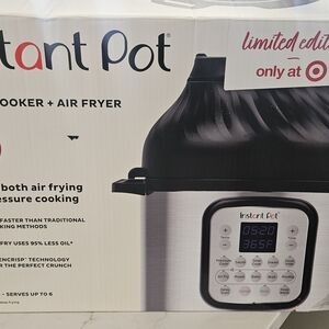 Instant Pot Black and Silver Cooker with Air Fryer